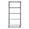 Alera 36 in. x 18 in. x 72 in. 5-Shelf Wire Shelving Kit with Casters and Shelf Liners - Black Anthracite